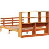vidaXL Knjižna postelja brez vzmetnice vošč. rjava 150x200 cm borovina | Shoptok.si