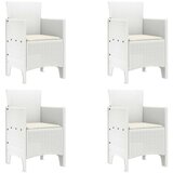  Vrtna Stolica Set od 4 Bijela Poli Ratan Standard Sklopiva | shoptok.hr
