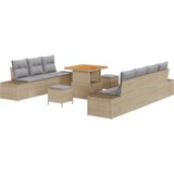  Vrtna sedežna garnitura z blazino 10 pcs Bež in svetlo siva, (5000021802) | Shoptok.si