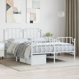 vidaXL Metalni okvir kreveta uzglavlje i podnožje bijeli 135 x 190 cm Cijene