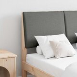 vidaXL Tapecirani uzglavlje Tamno siva 135 cm Čvrsto borovo drvo | shoptok.hr