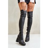 Boto Knee High Heeled Boots Black Liatheia | shoptok.hr
