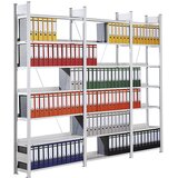 hofe Sestavljiv regal za dokumentacijo, pocinkan, višina regala 2700 mm, enostransko, osnovni regal, ŠxG 750 x 300 mm | Shoptok.si