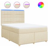  Krevet s oprugama i madracem krem 140x200 cm od tkanine | shoptok.hr