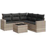  6-dijelni set vrtnih sofa od poliratana s jastucima svjetlosivi | shoptok.hr