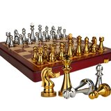  Drveni šah s metalnim figurama - Smeđa KP40058 | shoptok.hr