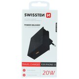 Swissten punjač za AC220/USB-C, 3A, 20W, crni | shoptok.hr