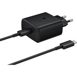 Samsung stenski polnilec z enim USB-C vhodom 45W in priloženim USB-C v USB-C kablom črne barve EP-TA845EBE + EP-DW767JBE (OEM pakiranje) Cene