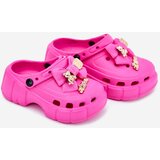 Boto Girls Kids Foam Slippers With Bow And Decorations Fuchsia Selvana | Shoptok.si