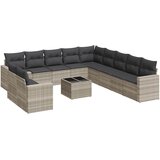  12-dijelni set vrtnih sofa poliratan s jastucima svijetlosivi | shoptok.hr