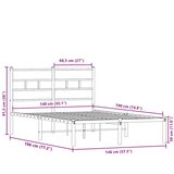  Metalni okvir kreveta bez madraca boja hrasta sonome 140x190 cm | shoptok.hr