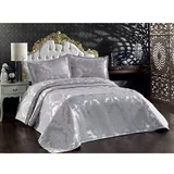 Mijolnir Sivi pamučni prekrivač i jastučnica set za bračni krevet 240x260 cm Beste -