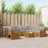  Set vanjskih sofa 10 kom. Prirodna i svjetlosiva | shoptok.hr