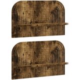  Zidna polica 2 kom. Dimljeni hrast 60 x 13.5 x 37.5 cm | shoptok.hr