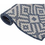  Vanjski tepih ravnog tkanja 140 x 200 cm plave pruge | Eponuda.com