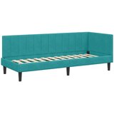 vidaXL Kotna postelja z vzglavjem Turkizna 80 x 200 cm Žamet | Shoptok.si