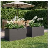 vidaXL Vrtna saksija 2 kom. Crna 80 x 50 x 50 cm Čelična vrata - Crna 80 x 50 x 50 cm 2 | shoptok.hr