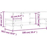 vidaXL Klubska mizica siva sonoma 100x50,5x40 cm inženirski les | Shoptok.si