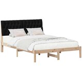 vidaXL Posteljni okvir z oblazinjenim vzglavjem Rjava 150 x 200 cm | Shoptok.si