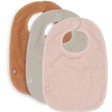 Jollein 3 dijelni set pamučnih podbradnjaka pale pink/nougat/caramel