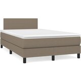 vidaXL Box spring postelja z vzmetnico LED taupe 120x190 cm blago Cene