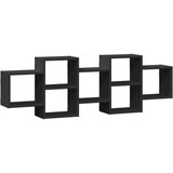 vidaXL Zidna polica crna 129x18x42 cm konstruirano drvo | shoptok.hr