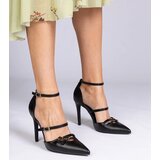 Gemre Black stiletto pumps with ankle strap Levita | Shoptok.si