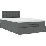 vidaXL Otomanska postelja z vzmetnico siv 120x200 cm blago | Shoptok.si
