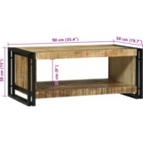vidaXL Klubska miza 90x50x38 cm iz trdega grobega lesa mangov | Shoptok.si