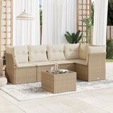 vidaXL 6-dijelni set vrtnih sofa s jastucima bež od poliratana | shoptok.hr
