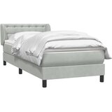 Box Spring krevet s madracem svijetlo sivi 90x220 cm baršun | shoptok.hr