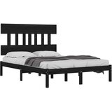 Okvir za krevet od masivne borovine crni 200 x 200 cm | shoptok.hr