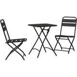 vidaXL 3-delni zložljivi bistro set, antracitno jeklo | Shoptok.si