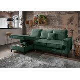 P & B KOTNA SEDEŽNA GARNITURA, rebrasti žamet temno zelena | Shoptok.si