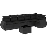  7-dijelni set vrtnih sofa od poliratana s jastucima crni | shoptok.hr