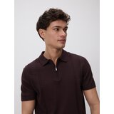 Reserved Polo-džemper s visokim udjelom pamuka - tamnosmeđe | shoptok.hr