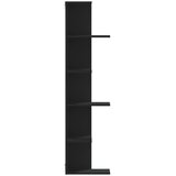  Kutna zidna polica crna 36,5x36,5x140 cm konstruirano drvo | shoptok.hr