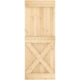  Drsna vrata s kompletom vodil 80x210 cm trdna borovina, (20804484) | Shoptok.si