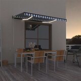 vidaXL Ročno zložljiva tenda z LED lučmi 350x250 cm modra in bela Cene