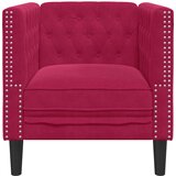  Fotelja Chesterfield crvena boja vina baršunasta | shoptok.hr
