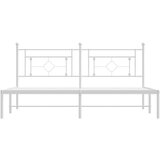 vidaXL Kovinski posteljni okvir z vzglavjem bel 183x213 cm | Shoptok.si