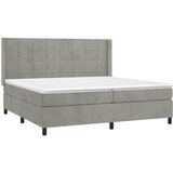  Krevet s oprugama i madracem svjetlosivi 200x200 cm baršunasti | shoptok.hr