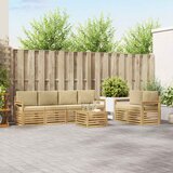  Set vanjskih sofa 7 kom. Bijela i bež Poliester 59 x 59 x 37 cm | shoptok.hr