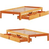 vidaXL Okvir kreveta s ladicama bez madraca vosak smeđi 100x200 cm | shoptok.hr