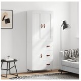 vidaXL Visoka komoda visok sijaj bela 69,5x34x180 cm inženir | Shoptok.si