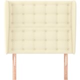  Uzglavlje s ušima krem 93x23x118/128 cm od umjetne kože | shoptok.hr