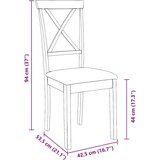 vidaXL Jedilni stoli z blazinami 2 kosa Brown Solid Wood Rubber | Shoptok.si