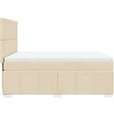 vidaXL Box spring postelja z vzmetnico krem 140x200 cm blago | Shoptok.si