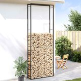  Stalak za drva za ogrjev mat crni 110x28x312 cm čelični | Eponuda.com