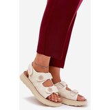 Boto Women's Sandals With Decorative Details On Velcro Beige Zoliner | ePonuda.com